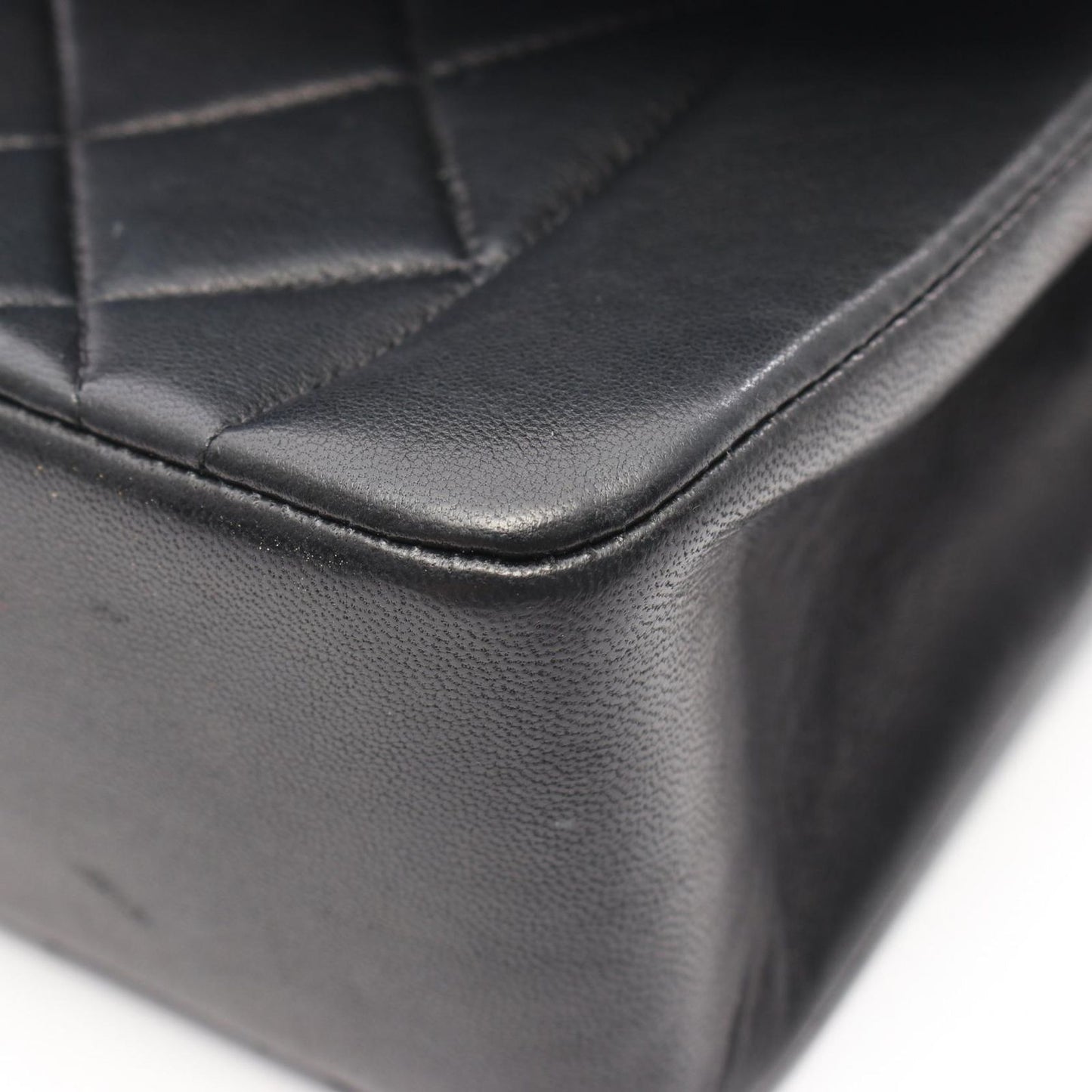 CHANEL Matelassé Diana Flap Shoulder Bag in Black Lambskin