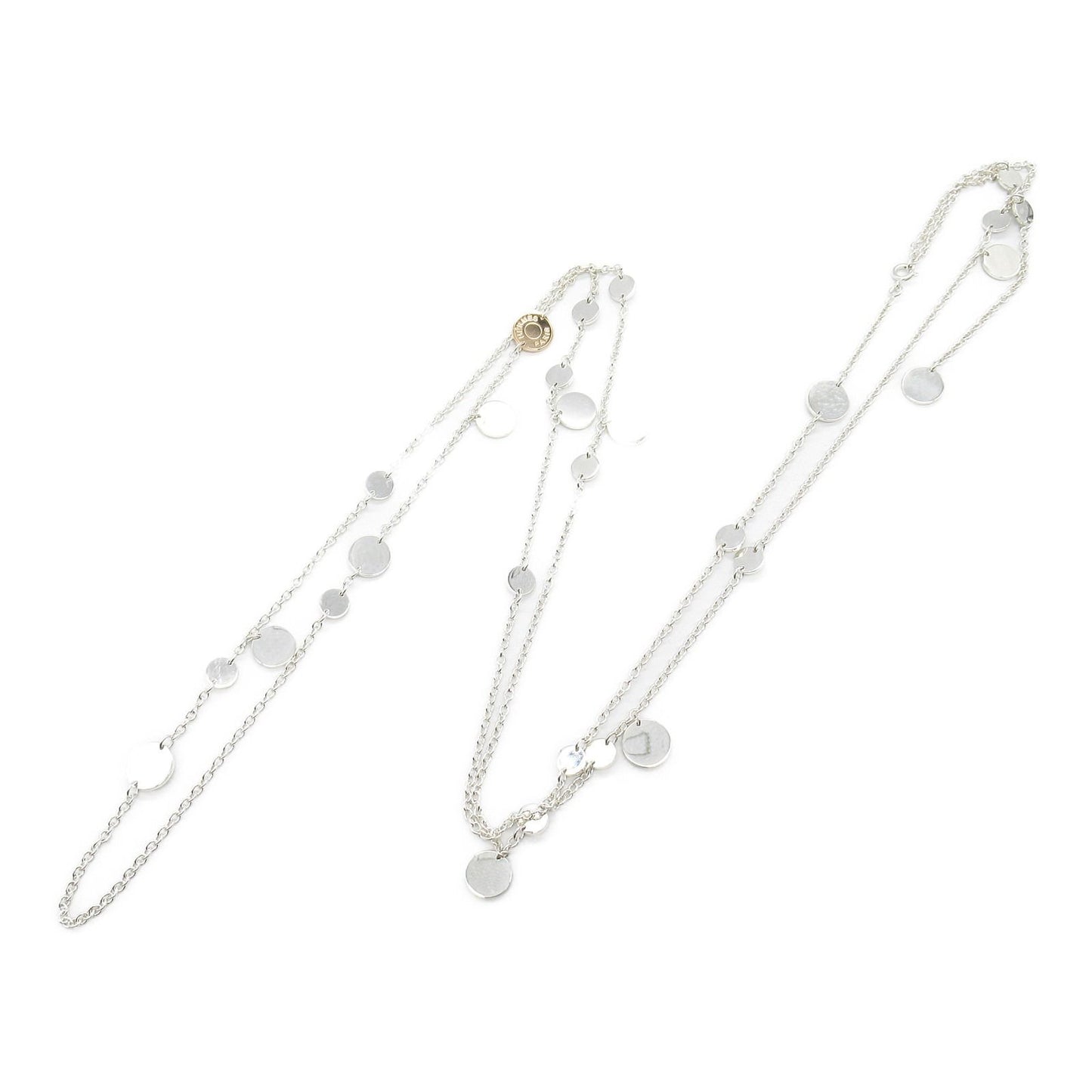 HERMES Confetti Necklace in Silver925 & K18PG - 121cm