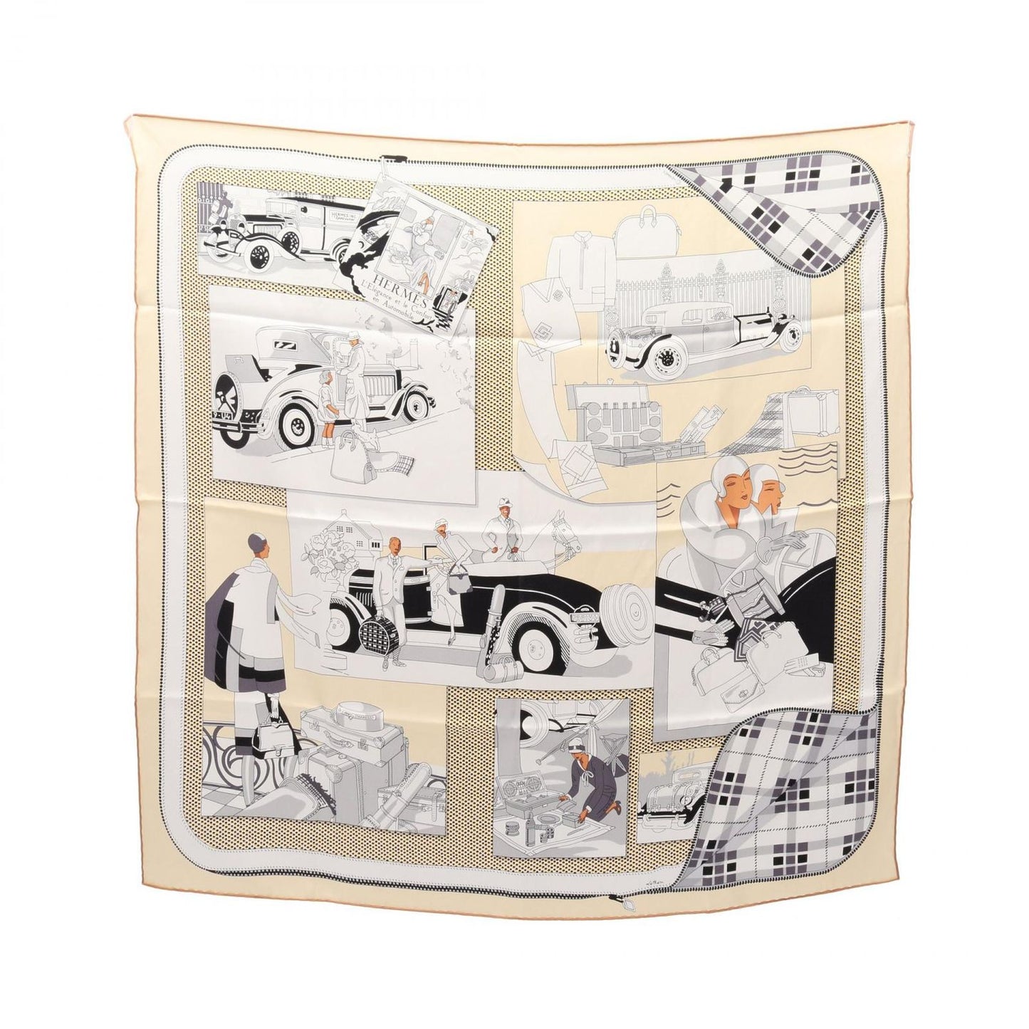 HERMES Silk Scarf 'Elegance et le Confort en Automobile' - Exquisite Design