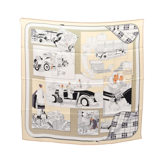HERMES Silk Scarf 'Elegance et le Confort en Automobile' - Exquisite Design