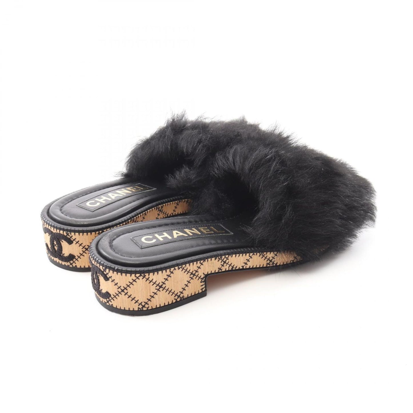 CHANEL Coco Mark Leather Sandals - Timeless Elegance in Black & White