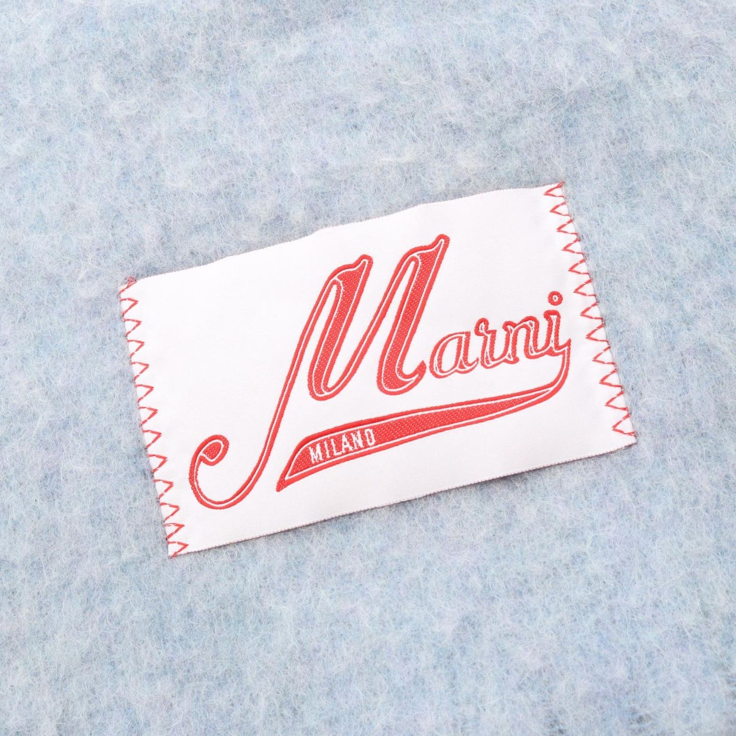 MARNI Blue-Grey Nylon & Alpaca Scarf - Exquisite Craftsmanship