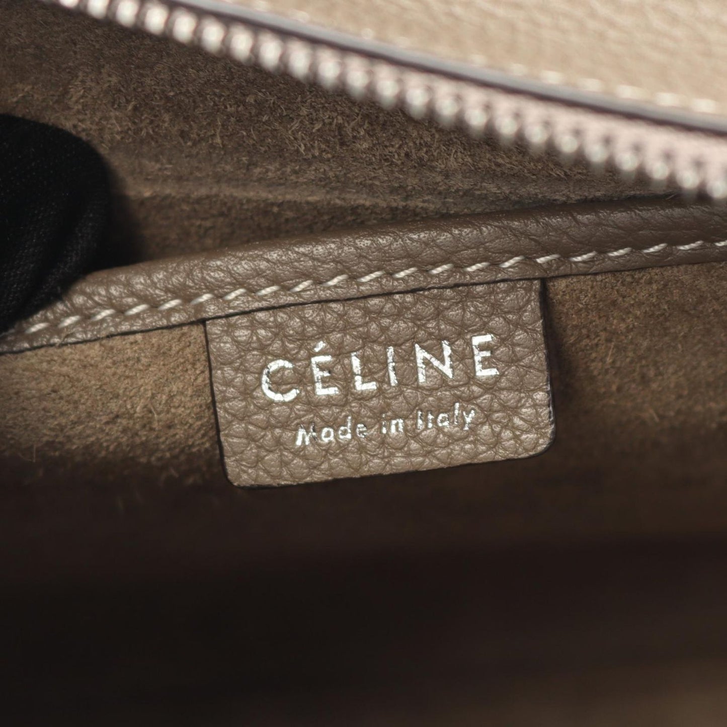 CELINE Luggage Nano Shopper Handbag in Etoupe Leather - Exquisite Craftsmanship