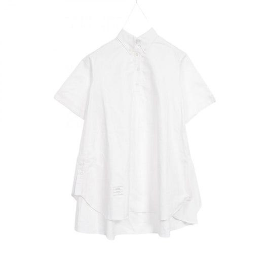 THOM BROWNE Oversized Oxford Shirt - Timeless Elegance in White