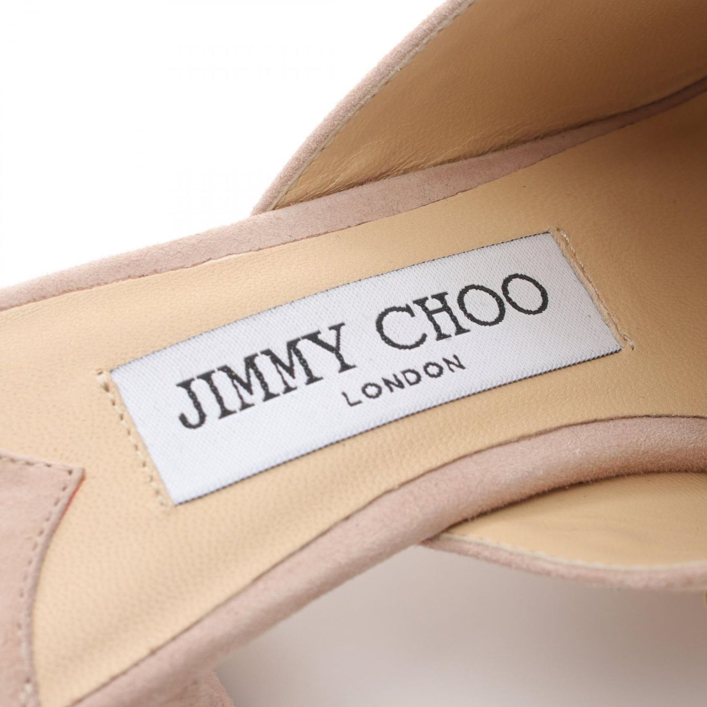 Jimmy Choo Pink Beige Suede Mules - Unworn Luxury Sandals