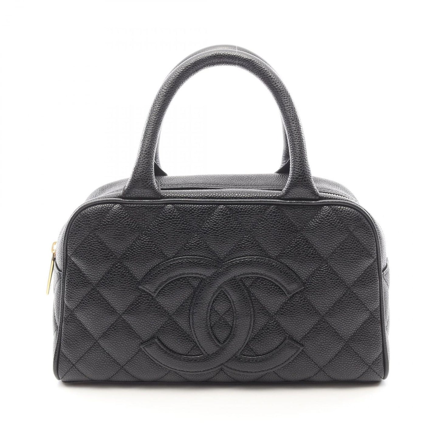 CHANEL Matelassé Mini Boston Bag in Black Leather - Timeless Elegance