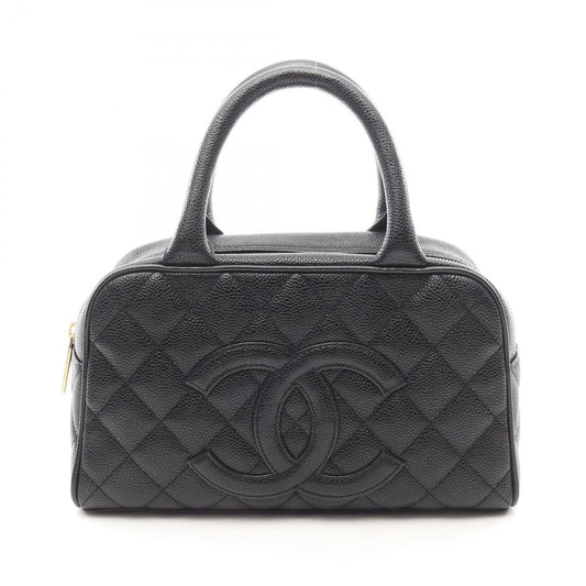CHANEL Matelassé Mini Boston Bag in Black Leather - Timeless Elegance