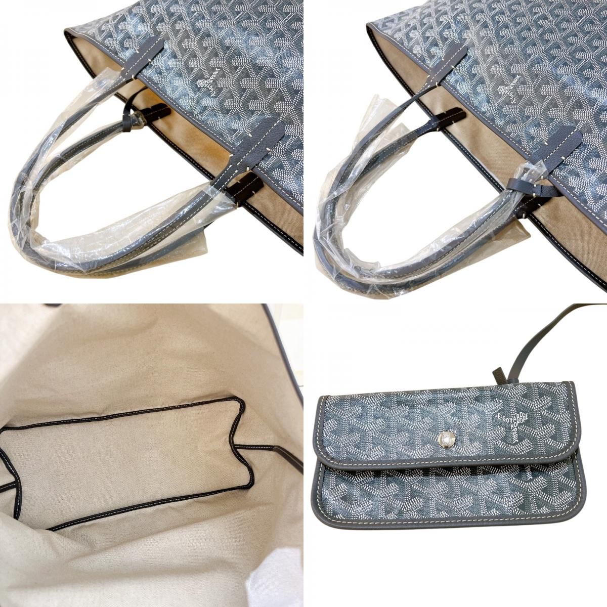 GOYARD Saint Louis PM Grey Goyardine Canvas Tote Bag for Women