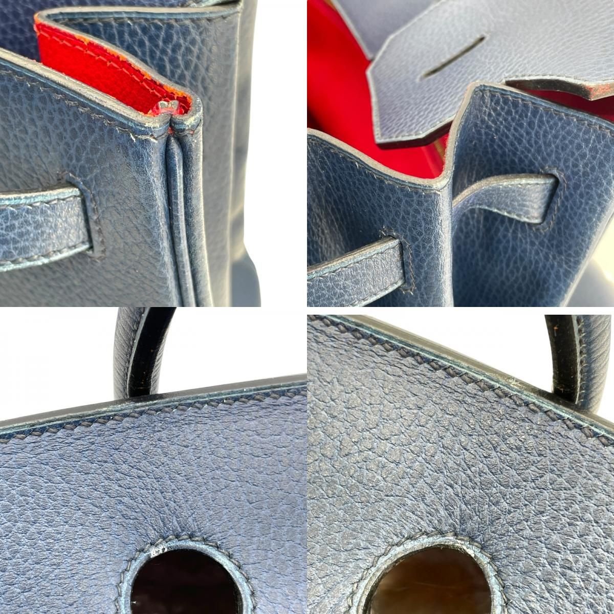 HERMES Birkin 40 - Blue Louis/Rouge Ash with Gold Hardware