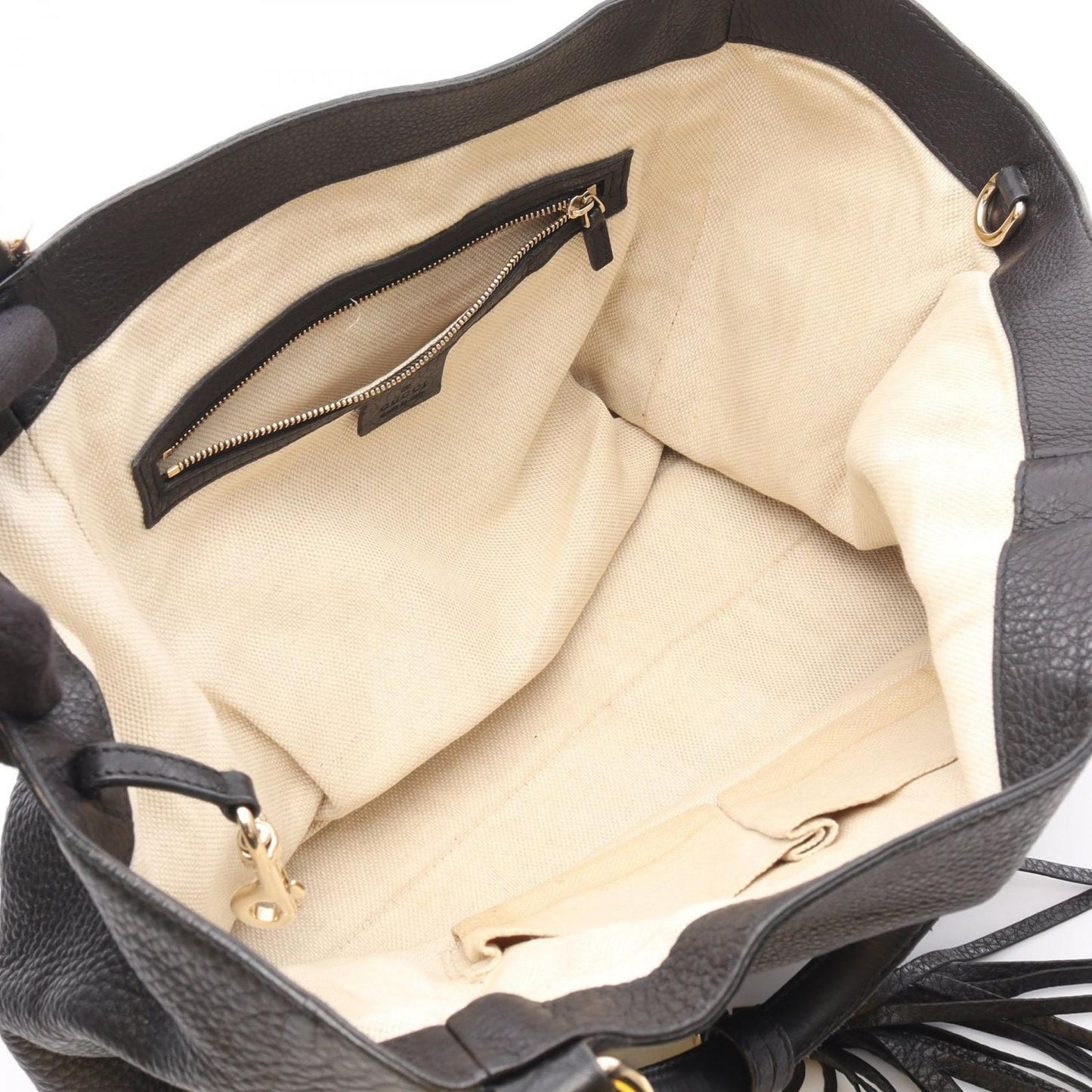 GUCCI Soho Seralius Interlocking G Tote Bag - Black Leather