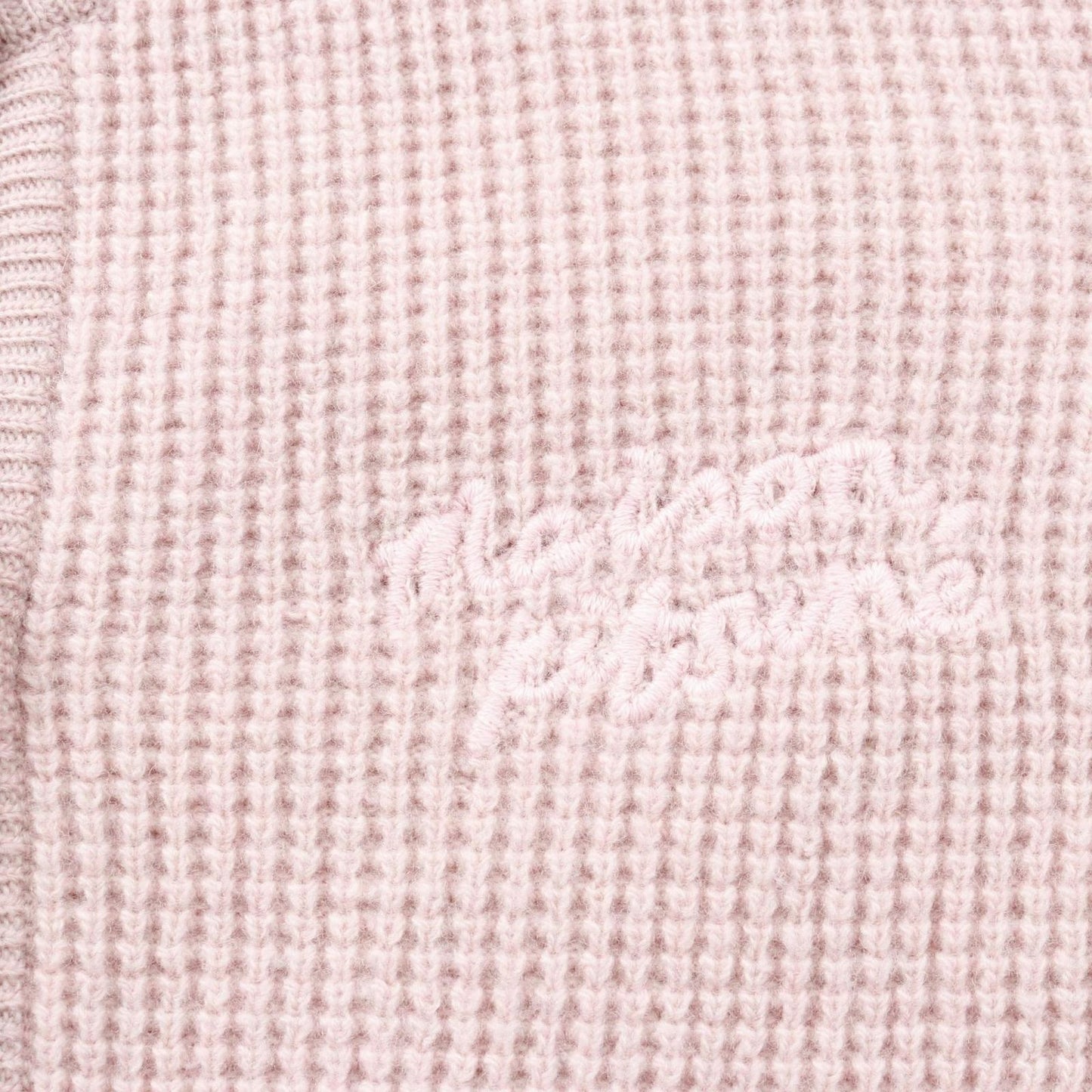 MAISON KITSUNE Handwriting Comfort Cardigan in Pink Wool