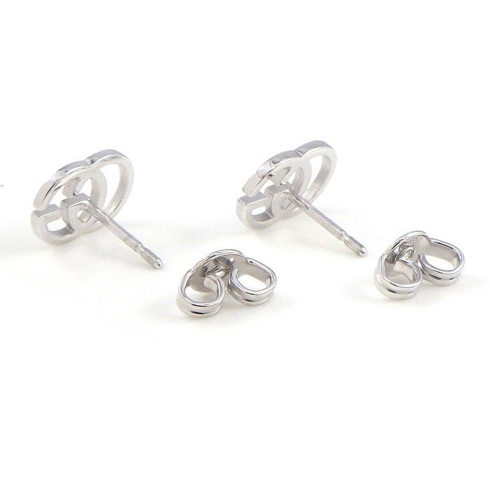 GUCCI GG Running Logo K18 White Gold Earrings - Exquisite Craftsmanship