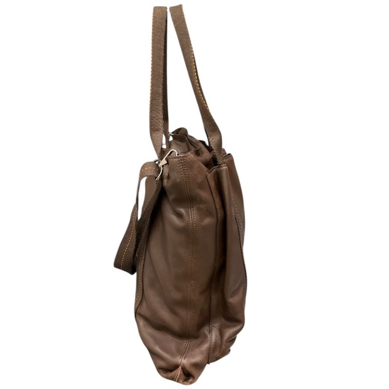 HERMES Caravan Vertical MM Brown Leather Unisex Tote Bag