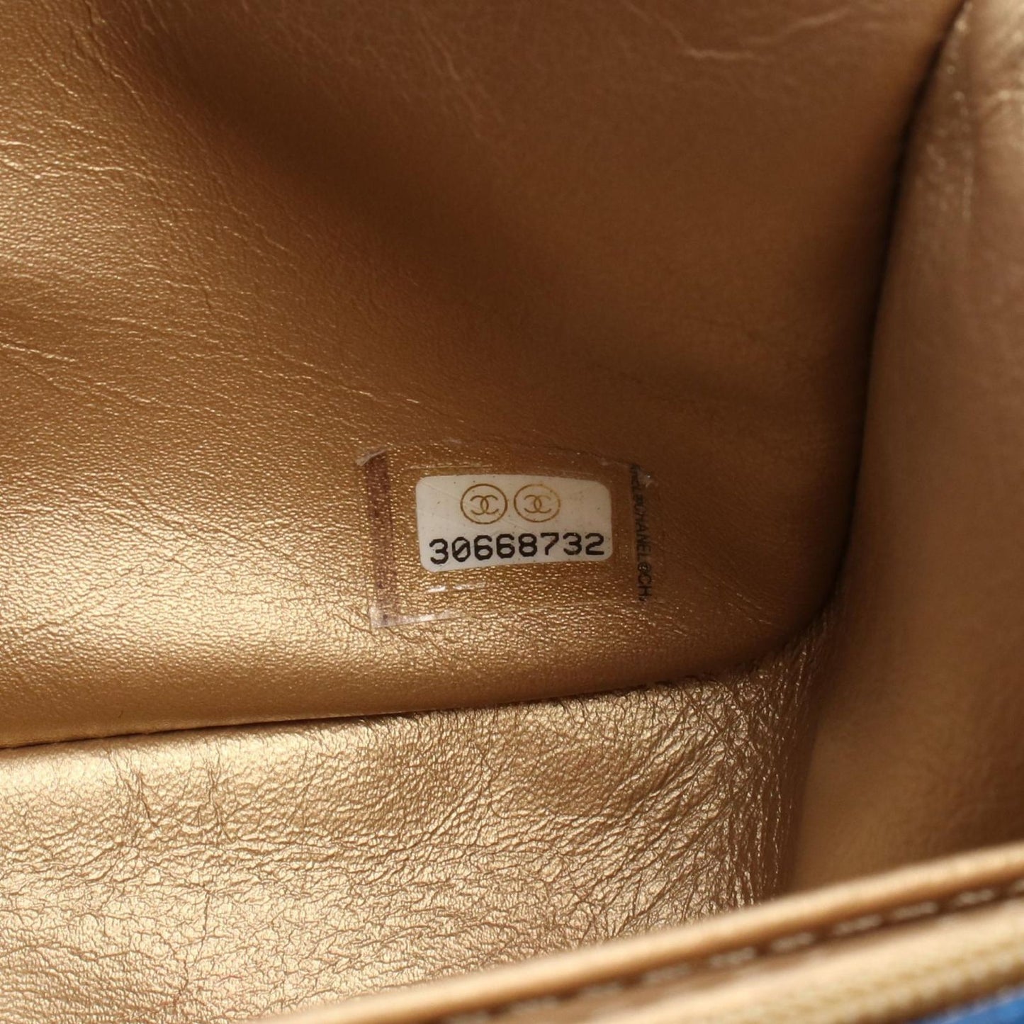 CHANEL Blue Leather Maminotrasse Chain Shoulder Bag AS1786