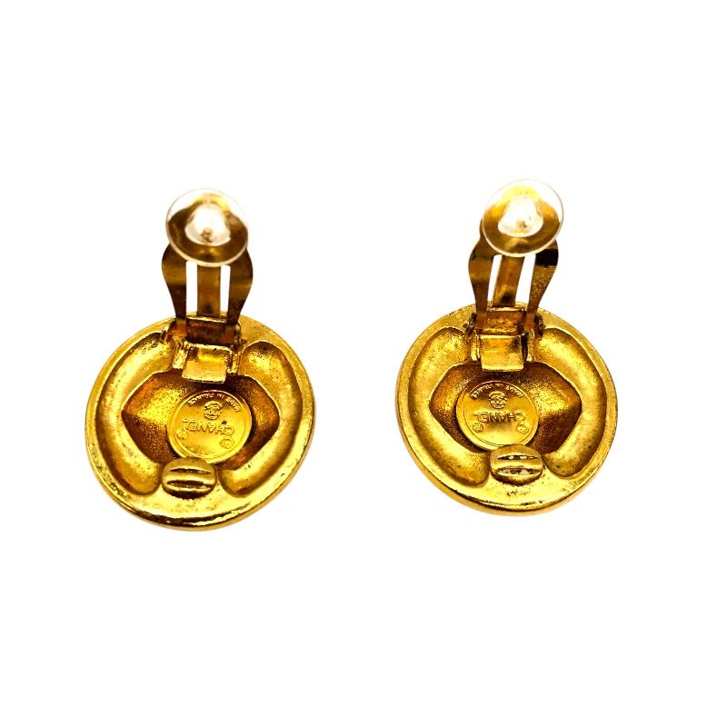 CHANEL Coco Mark Round Earrings - Exquisite Metal Jewelry