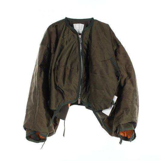 Sacai Satin Quilted Blouson in Khaki Green - Timeless Elegance