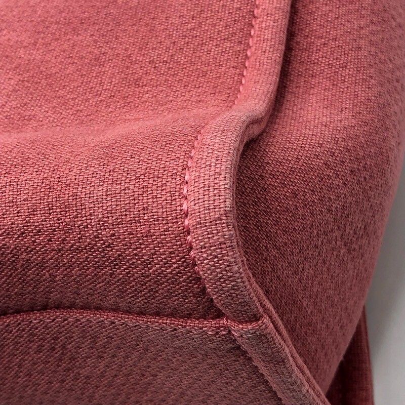 CHANEL Deauville MM Tote Bag in Red Canvas with Silver Hardware