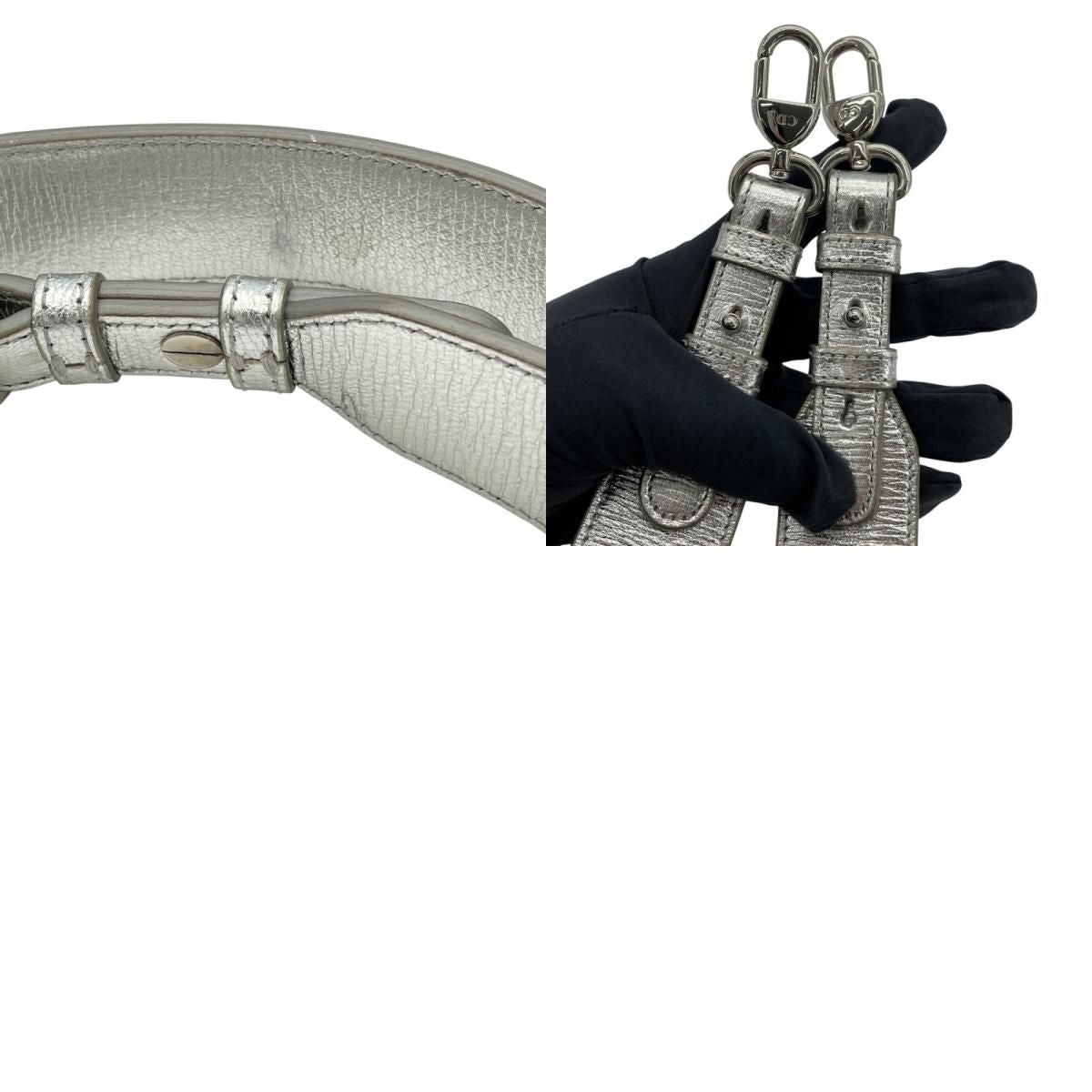 Christian Dior My Lady Dior Silver Leather Shoulder Bag