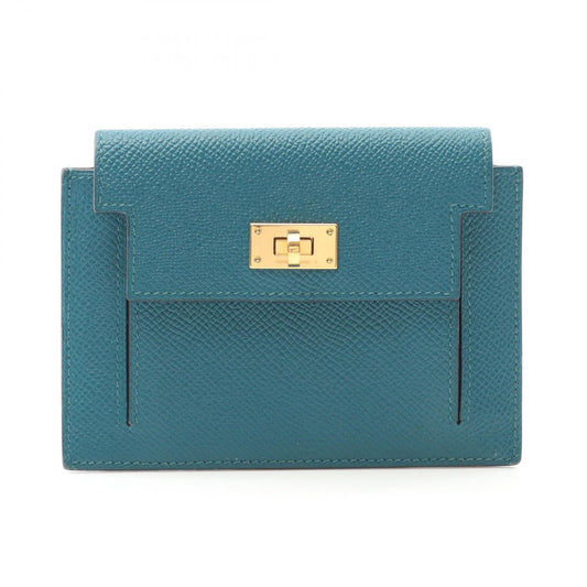 HERMES Kelly Pocket Compact Coin Case in Vert Vertigo