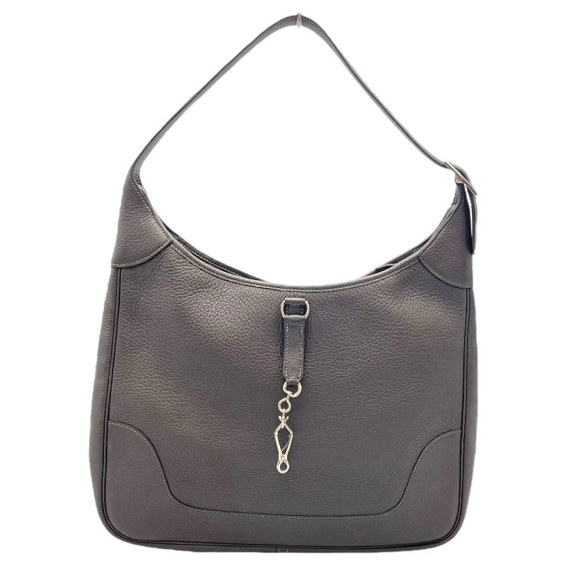 HERMES Trim 35 Handbag in Graphite with Silver Hardware