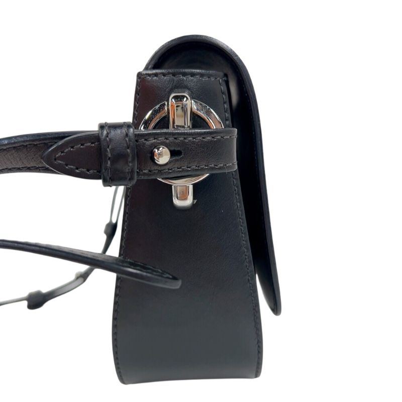 PRADA Saffiano Flap Bag 1BD249 in Black with Silver Hardware