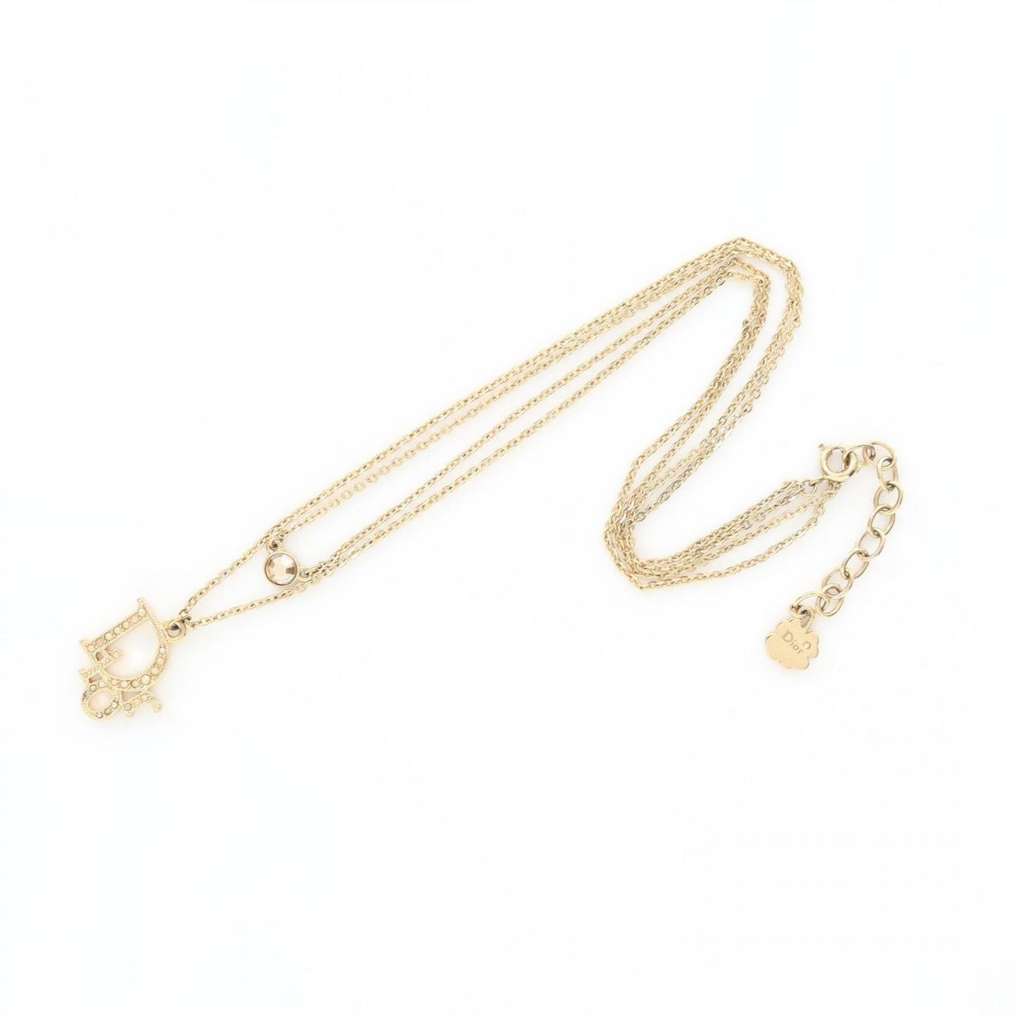 Dior Gold-Plated Necklace with Rhinestones - Exquisite Elegance