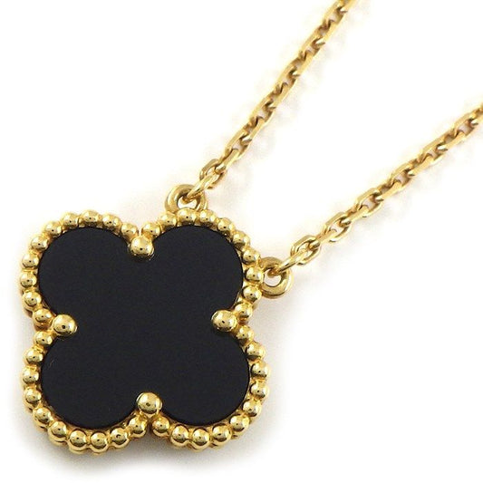 Van Cleef & Arpels Vintage Alhambra Necklace in Onyx & K18YG