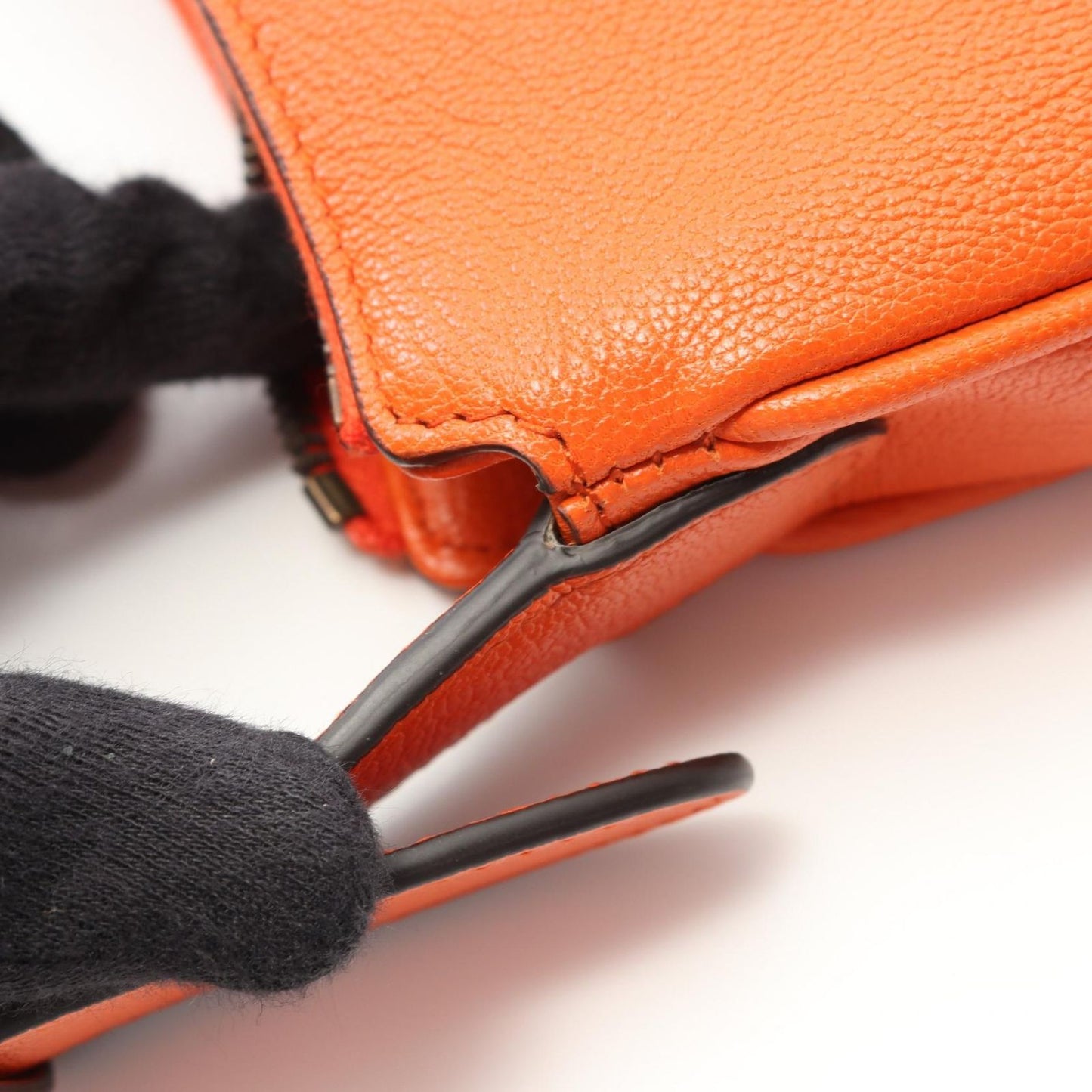 GUCCI Aphrodite GG Marmont Mini Handbag in Orange Leather