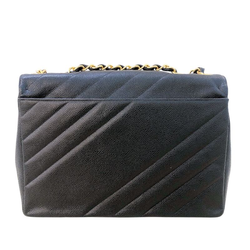 CHANEL Large Flap Chain Shoulder Bag in Caviar with Gold Hardware
