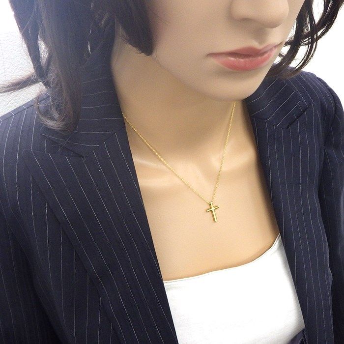 Tiffany & Co. Cross Necklace with Diamond in 18K Yellow Gold