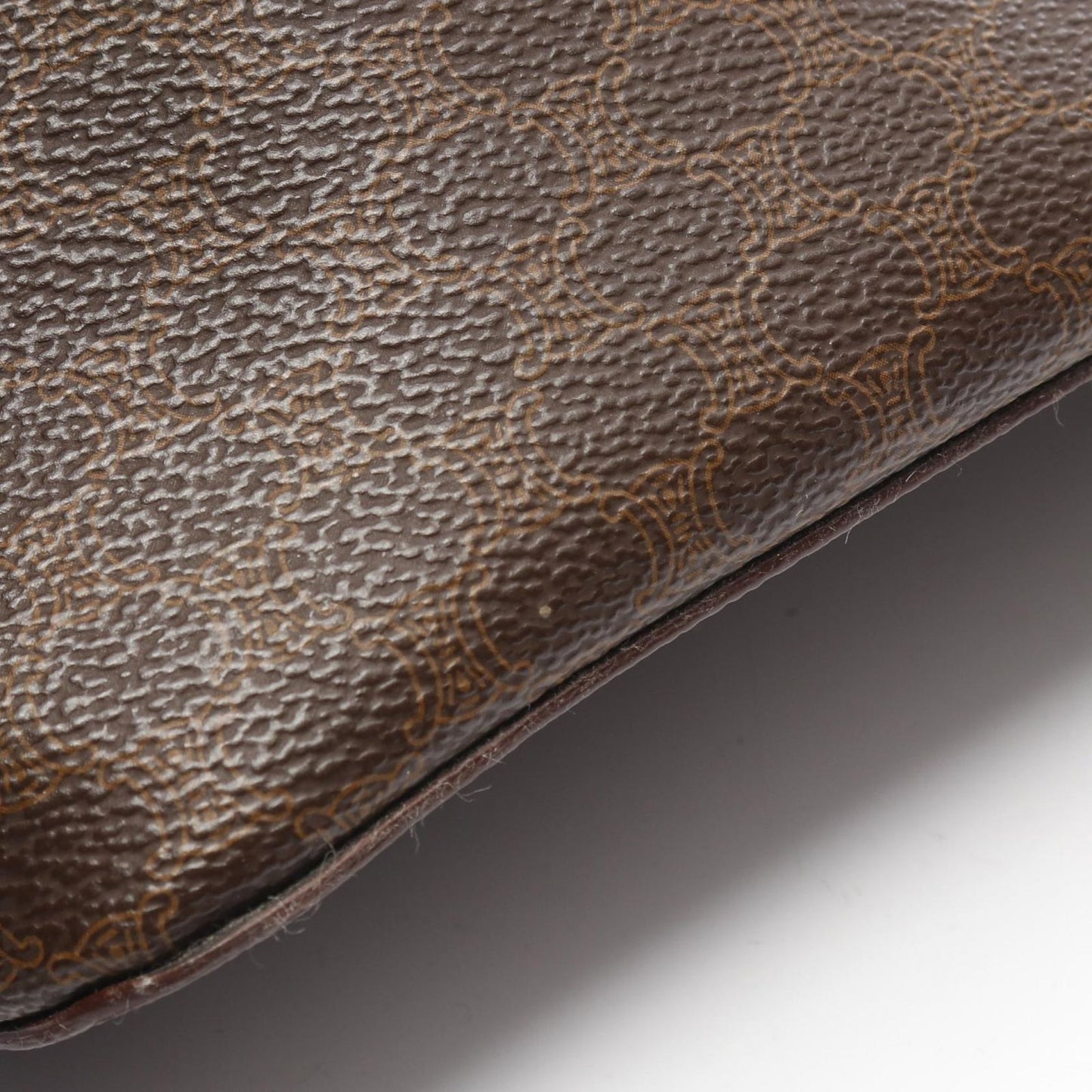 CELINE Macadam Vanity Handbag in Dark Brown PVC Canvas