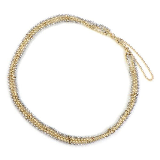 Exquisite 4-Link Ball Chain Bracelet in K10 Yellow & White Gold
