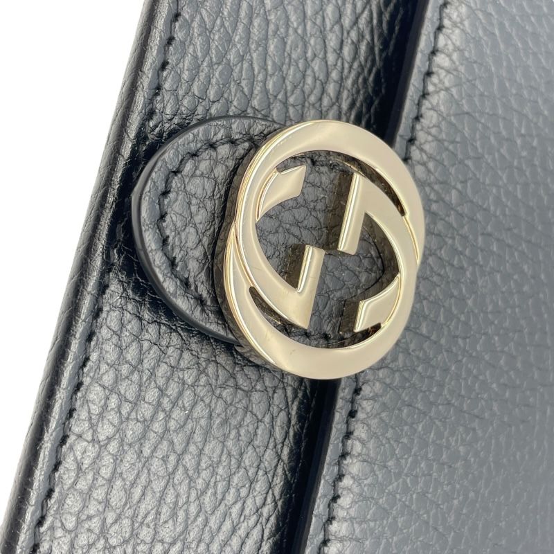 GUCCI Interlocking G Chain Wallet in Black Leather - A Timeless Classic