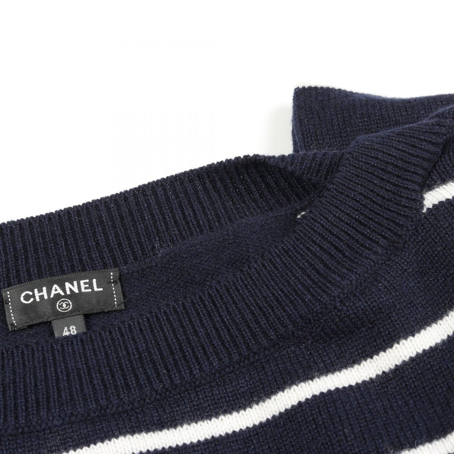 CHANEL Cashmere Knitwear with Iconic Coco Mark - Navy/Multi