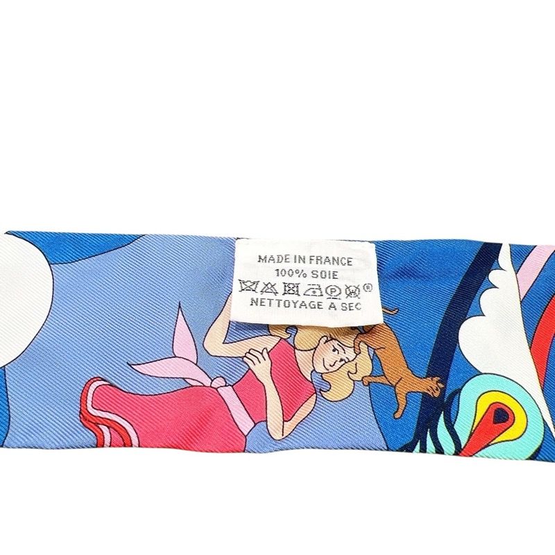 HERMES Twilly Carres Volants Multicolor Silk Scarf for Women