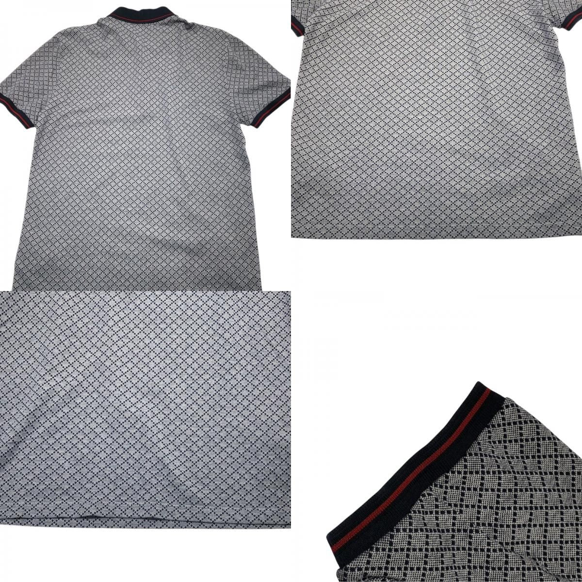 GUCCI Diamante Pattern Polo Shirt in Gray - Size S