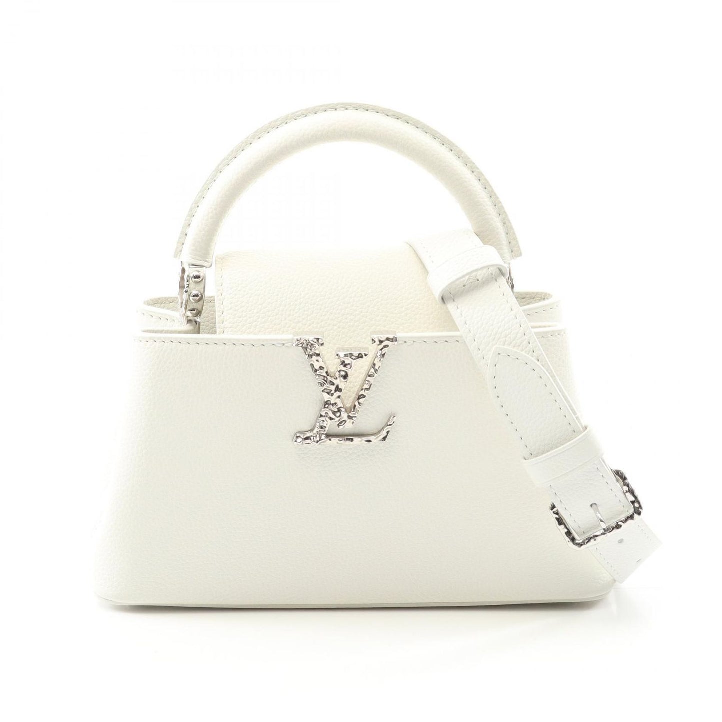 Louis Vuitton Capucines EW Mini Handbag in Optical White