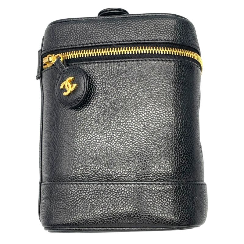 CHANEL Vanity A01998 Black Caviar Skin Handbag - Timeless Elegance