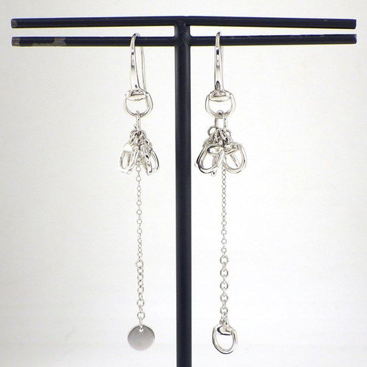 GUCCI Horsebit Swing Drop Earrings in K18 White Gold