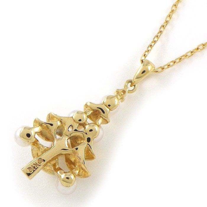 MIKIMOTO Tree Motif Necklace with Pearl and Diamond in K18YG