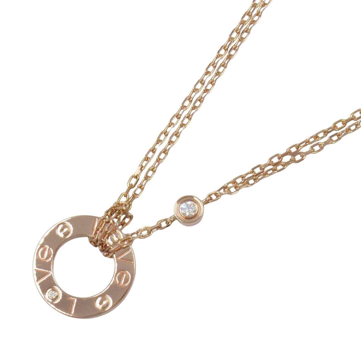 Cartier Love Circle Necklace in 18K Pink Gold with Diamonds