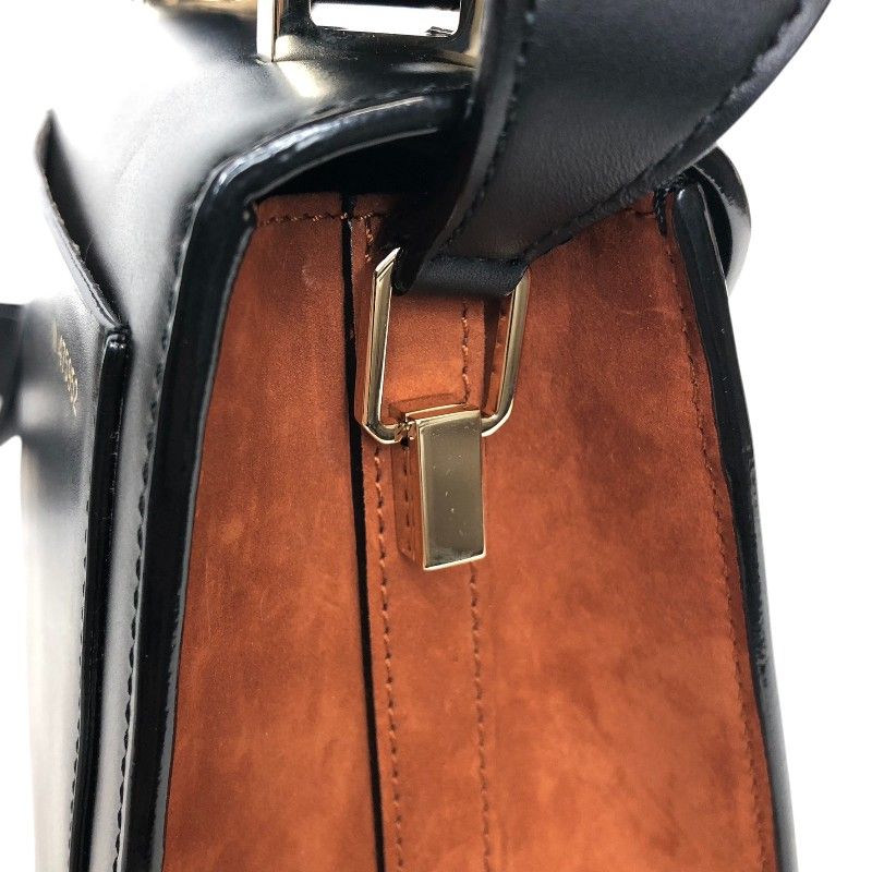 VALEXTRA Iside Mini Black/Brown Leather Shoulder Bag - Timeless Elegance