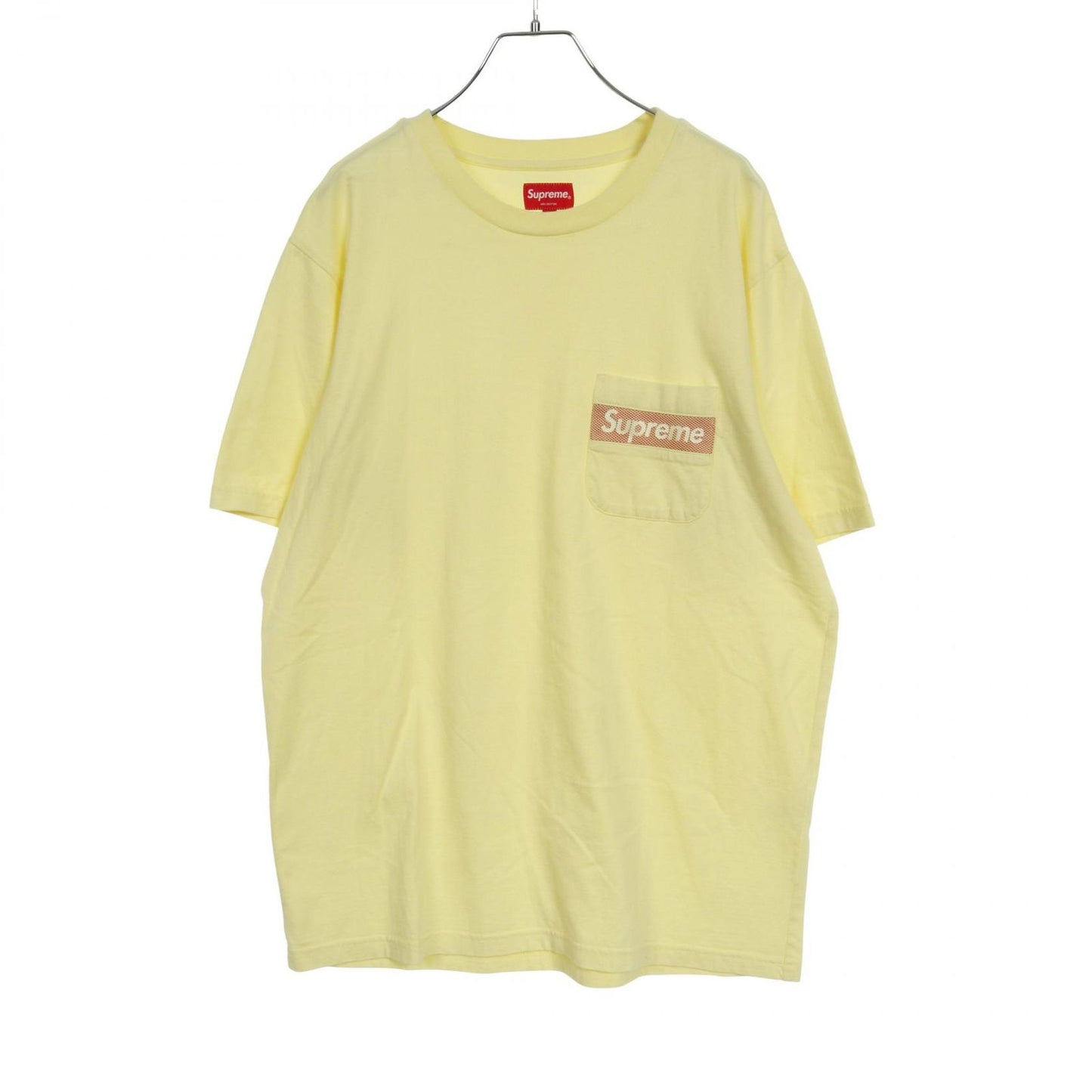 Supreme Mesh Stripe Pocket Tee - Exclusive Yellow Cotton Tee
