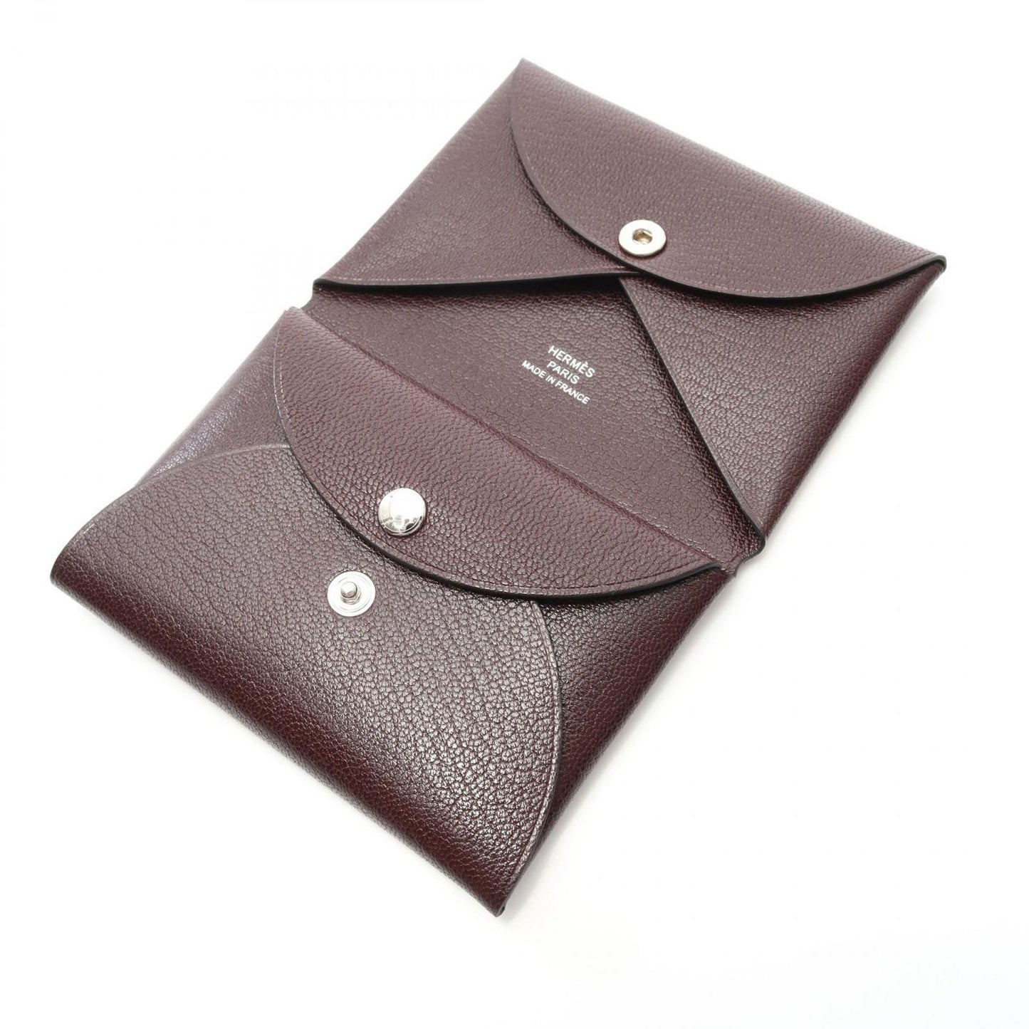 HERMES Calvi Duo Coin Case in Rouge Serre - Exquisite Craftsmanship