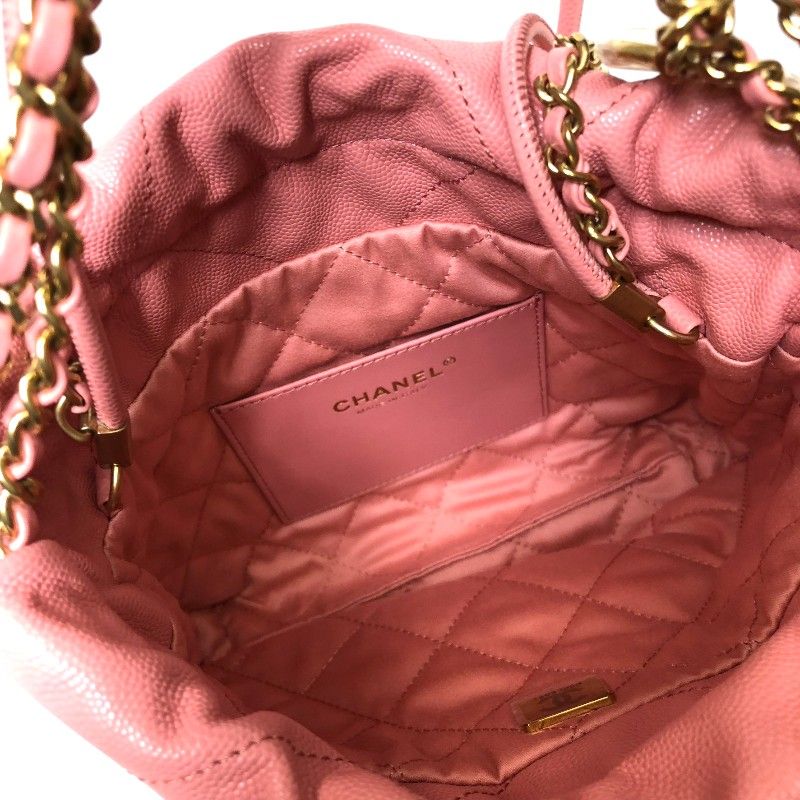 CHANEL22 Mini Bag in Coral Pink with Gold Hardware