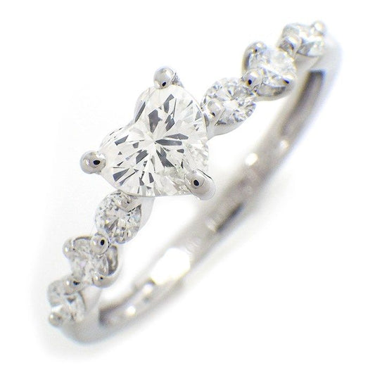Heart-Shaped Diamond Ring with Round Cut Diamonds - 0.413ct