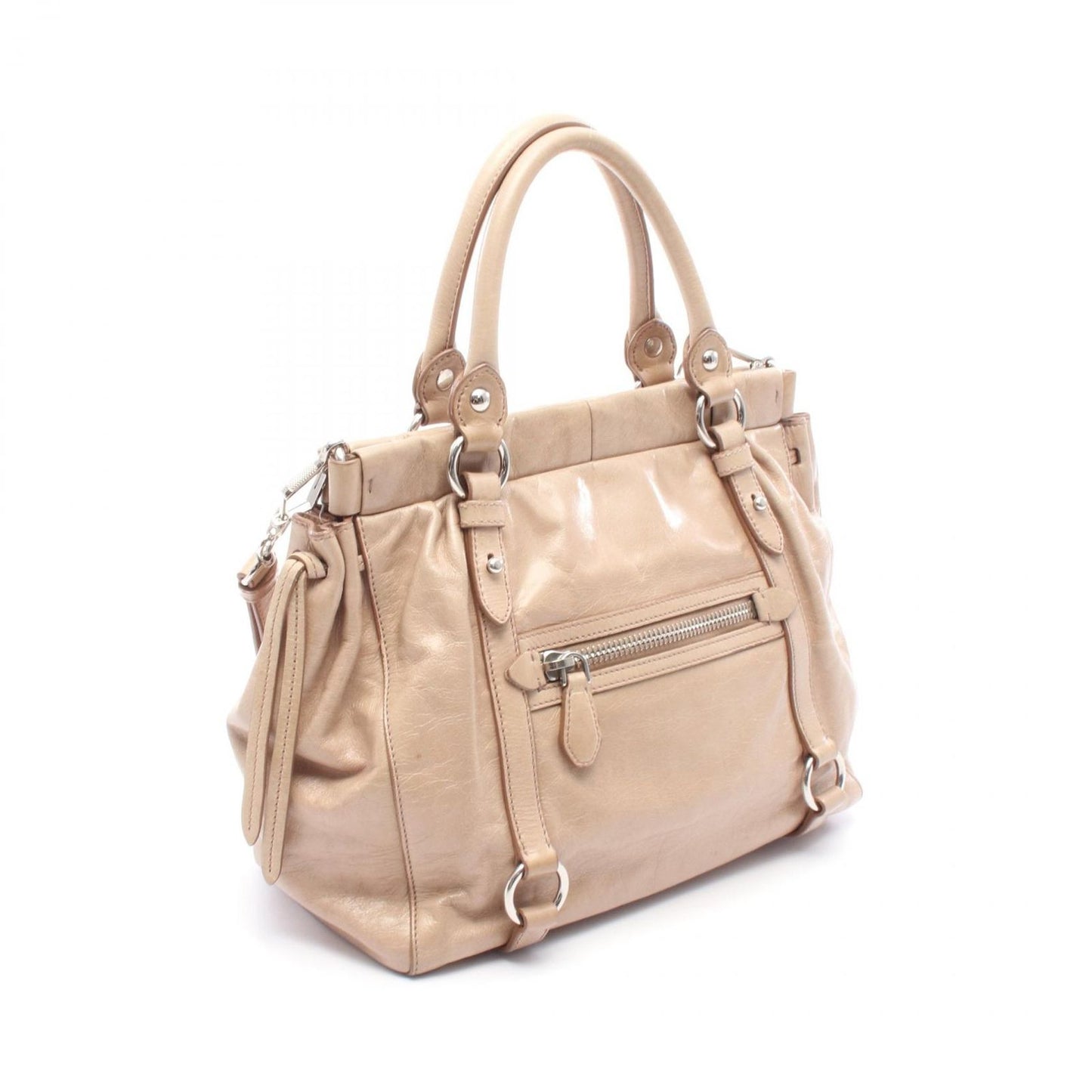 Miu Miu Vitello Lux Beige Leather 2-Way Shoulder Bag