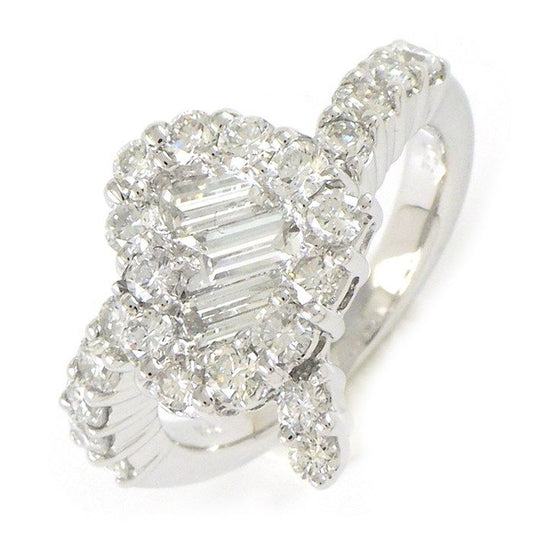 Queen Heart Motif Diamond Ring 1.31ct in K18 White Gold