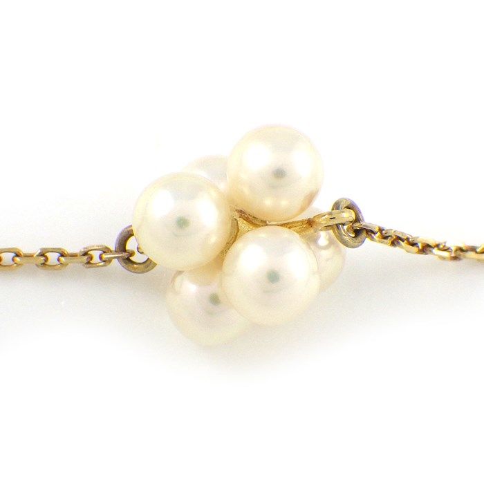 MIKIMOTO Cluster Pearl Bracelet in K18 Yellow Gold - Exquisite Craftsmanship