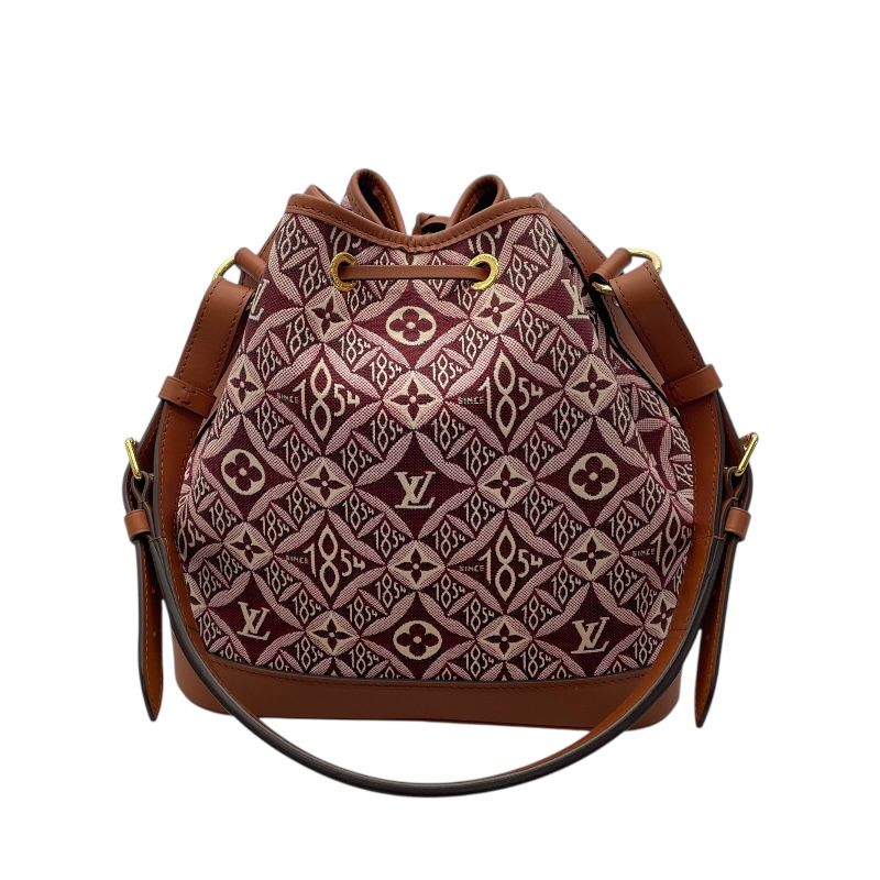 Louis Vuitton Petit Noé Since 1854 Wine Red & Brown Jacquard Shoulder Bag